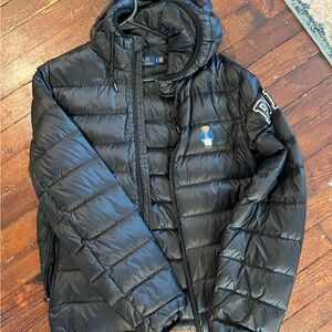 Polo by Ralph Lauren Black Quilted Jacket with Bear Logo